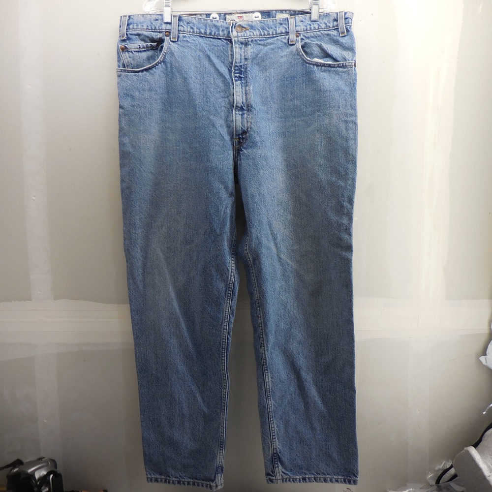 Levis Signature 540 Relaxed Fit Light Wash Orange Tab Denim Jeans Mens 42x30 - Picture 3 of 10